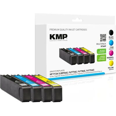 Zestaw kompatybilnych tuszy KMP - Czarny Cyna Magenta Żółty - dla serii HP 913A Zestaw kompatybilnych tuszy KMP - Czarny Cyna Magenta Żółty - dla serii HP 913A