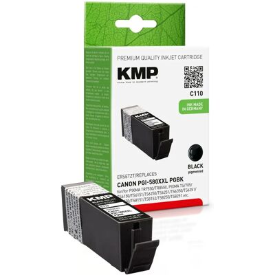Cartouche d’encre noire KMP C110 - Remplace Canon PGI-580XXL PGBK - Haute capacité Cartouche d’encre noire KMP C110 - Remplace Canon PGI-580XXL PGBK - Haute capacité