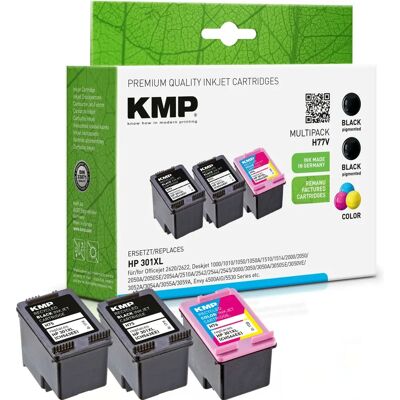 KMP Multipack H77 - Confezione da 3 - Nero, Ciano, Magenta, Giallo - Cartuccia d'inchiostro KMP Multipack H77 - Confezione da 3 - Nero, Ciano, Magenta, Giallo - Cartuccia d'inchiostro