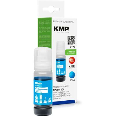 KMP E192 Cyan Tintenpatrone - Nachfüllung für Epson EcoTank KMP E192 Cyan Tintenpatrone - Nachfüllung für Epson EcoTank