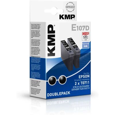 KMP E107D Tintenpatrone - 2er Pack, Schwarz - Tintenpatrone KMP E107D Tintenpatrone - 2er Pack, Schwarz - Tintenpatrone