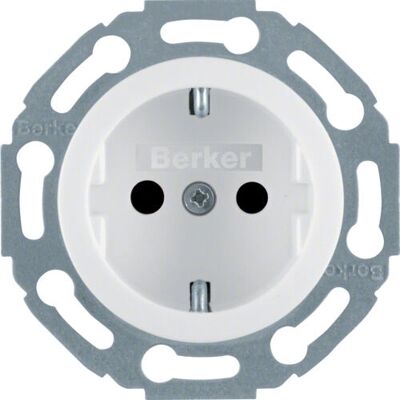 Berker 4755 Weiß SCHUKO Steckdose mit Berührungsschutz - Elektro-Steckdose Berker 4755 Weiß SCHUKO Steckdose mit Berührungsschutz - Elektro-Steckdose