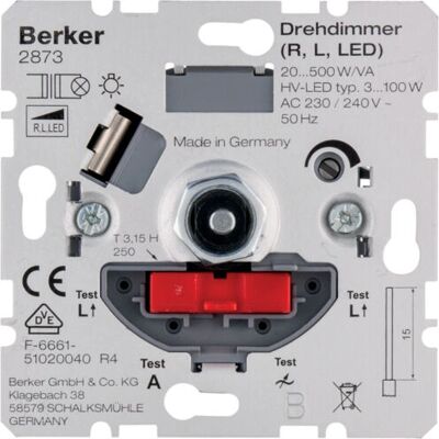 Hager Modell 2873 Metallischer Wanddimmer & Schalter Hager Modell 2873 Metallischer Wanddimmer & Schalter
