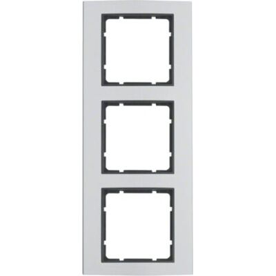 Hager 10133004 Placa de Pared - 3-Gang Aluminio/Antracita - Cubierta de Interruptor Hager 10133004 Placa de Pared - 3-Gang Aluminio/Antracita - Cubierta de Interruptor