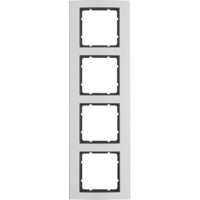Berker 10143004 Support mural en aluminium - Enjoliveur 4 modules - Publicité Berker 10143004 Support mural en aluminium - Enjoliveur 4 modules - Publicité