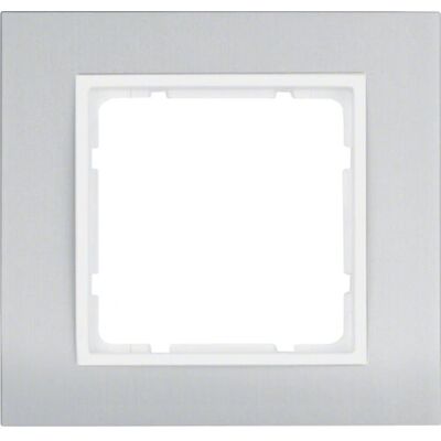 Couverture d'interrupteur mural Berker B.3 - 1 Module - Aluminium/Blanc - Publicité Couverture d'interrupteur mural Berker B.3 - 1 Module - Aluminium/Blanc - Publicité