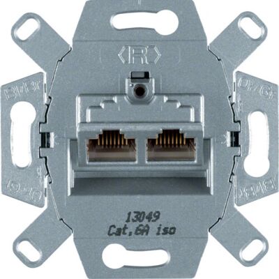 Berker 4587 Płyta ścienna - Gniazdo sieciowe RJ-45 - Metaliczna Berker 4587 Płyta ścienna - Gniazdo sieciowe RJ-45 - Metaliczna