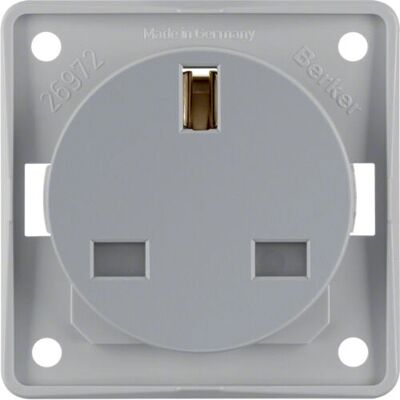 Hager 962622506 Presa Grigia - Standard Britannico 16A IP20 Hager 962622506 Presa Grigia - Standard Britannico 16A IP20