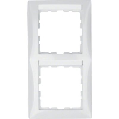 Hager 10128919 Plaque Murale - Vertical, 2-Gang, Blanc - Publicité Hager 10128919 Plaque Murale - Vertical, 2-Gang, Blanc - Publicité