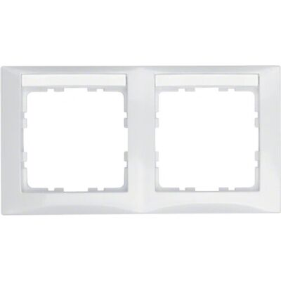 Hager 10228919 Plaque murale - 2 modules, blanc polaire, brillant - Publicité Hager 10228919 Plaque murale - 2 modules, blanc polaire, brillant - Publicité