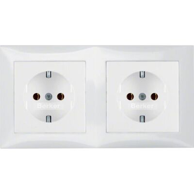 Berker 47208989 Prise double SCHUKO blanche - Prise électrique Berker 47208989 Prise double SCHUKO blanche - Prise électrique