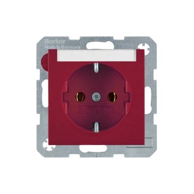 Berker 47508902 Rote Schuko-Steckdose mit Beschriftungsfeld Berker 47508902 Rote Schuko-Steckdose mit Beschriftungsfeld
