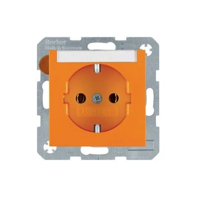 Berker 47508907 Prise Schuko Orange avec Champ de Marquage - Prise de courant - Publicité Berker 47508907 Prise Schuko Orange avec Champ de Marquage - Prise de courant - Publicité