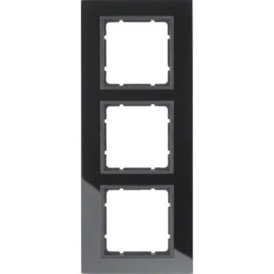 Hager 10136616 Wandplatte - 3-fach Glasrahmen - Schwarz Hager 10136616 Wandplatte - 3-fach Glasrahmen - Schwarz