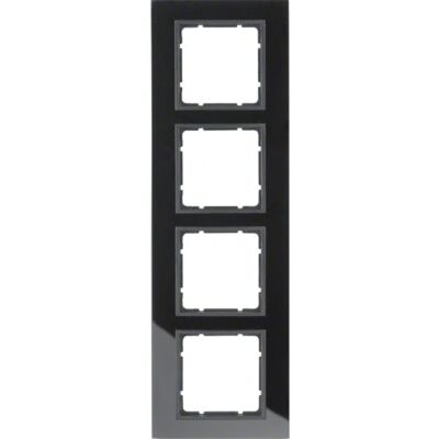Berker 10146616 Wandplatte - 4 Module - Schwarz - Glasrahmen Berker 10146616 Wandplatte - 4 Module - Schwarz - Glasrahmen
