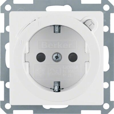 Berker 47086089 Prise Schuko blanche avec protection FI - Publicité Berker 47086089 Prise Schuko blanche avec protection FI - Publicité
