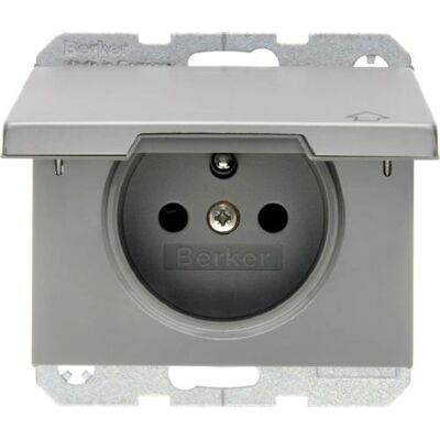Prise en acier inoxydable Berker - IP20, 16A - Publicité Prise en acier inoxydable Berker - IP20, 16A - Publicité