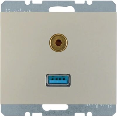 Berker 3315397004 Edelstahl USB/3,5mm Steckdose - Unterputz Berker 3315397004 Edelstahl USB/3,5mm Steckdose - Unterputz