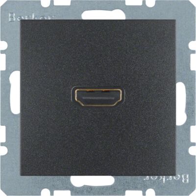 Hager 3315431606 Anthrazit HDMI Wandplatte - Schalterabdeckung Hager 3315431606 Anthrazit HDMI Wandplatte - Schalterabdeckung