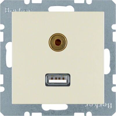 Berker 3315398982 Weiß USB + 3,5mm Steckdose - Steckdose Berker 3315398982 Weiß USB + 3,5mm Steckdose - Steckdose