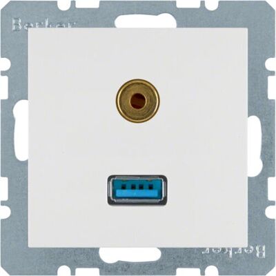 Hager 3315398989 Plaque murale - Couvercle de commutateur USB & audio Hager 3315398989 Plaque murale - Couvercle de commutateur USB & audio