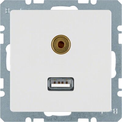 Berker 3315396089 Weiße USB & Audio Steckdose Berker 3315396089 Weiße USB & Audio Steckdose