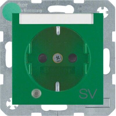 Berker 41101913 Steckdose - Grün, Schuko, Kontroll-LED Berker 41101913 Steckdose - Grün, Schuko, Kontroll-LED