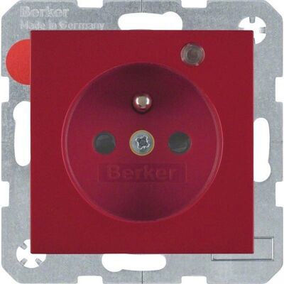 Hager 6765098915 - Rote Steckdose mit LED - IP20 Hager 6765098915 - Rote Steckdose mit LED - IP20