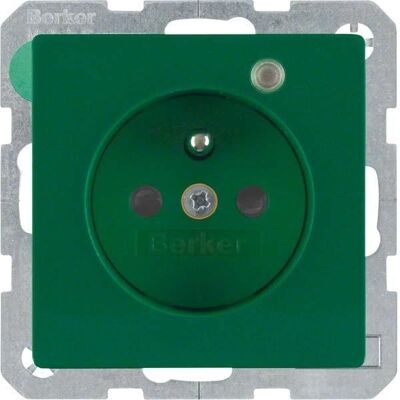 Berker 6765096013 - Grüne Schuko-Steckdose mit Kontroll-LED - Steckdose Berker 6765096013 - Grüne Schuko-Steckdose mit Kontroll-LED - Steckdose