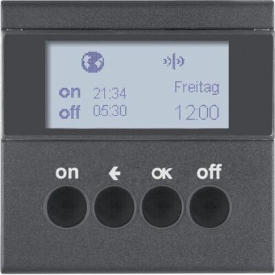 Hager 85745285 Wandplatte - KNX-Funk Zeitschaltuhr - Anthrazit Matt Hager 85745285 Wandplatte - KNX-Funk Zeitschaltuhr - Anthrazit Matt