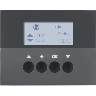 Hager 85745175 Anthrazit KNX-Funk Jalousieschaltuhr Steckdose Hager 85745175 Anthrazit KNX-Funk Jalousieschaltuhr Steckdose