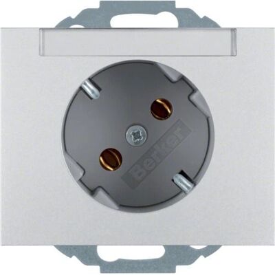 BERKER 47287103 Aluminium Typ F Steckdose - Schuko 45° Versetzt BERKER 47287103 Aluminium Typ F Steckdose - Schuko 45° Versetzt