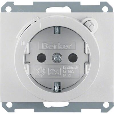 Berker 47087003 Prise Schuko en aluminium avec disjoncteur FI - Publicité Berker 47087003 Prise Schuko en aluminium avec disjoncteur FI - Publicité