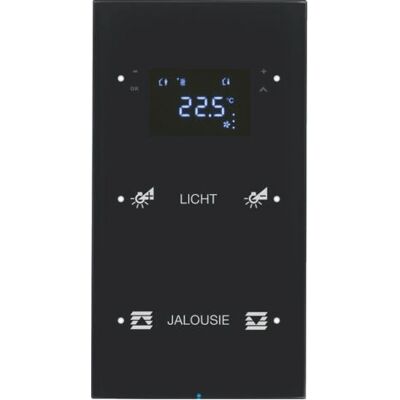 Hager 75642155 Interrupteur Lumineux - Capteur Tactile 2x Verre Noir Hager 75642155 Interrupteur Lumineux - Capteur Tactile 2x Verre Noir