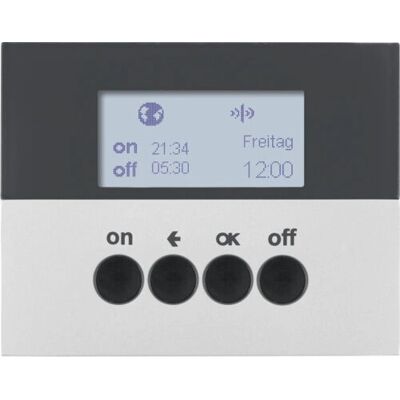 Hager 85745277 - KNX-Funk Zeitschaltuhr alu lackiert - Steckdose / Timer Hager 85745277 - KNX-Funk Zeitschaltuhr alu lackiert - Steckdose / Timer