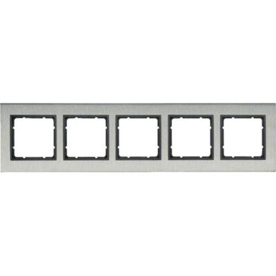 Berker 10253606 Cadre en Acier Inoxydable - 5 Modules Horizontal, Anthracite - Publicité Berker 10253606 Cadre en Acier Inoxydable - 5 Modules Horizontal, Anthracite - Publicité