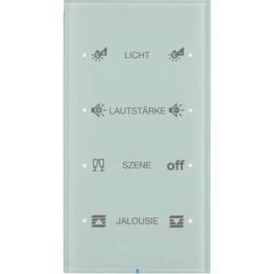 Berker 75144150 - Interrupteur lumineux en verre blanc - Capteur tactile 4 canaux - Publicité Berker 75144150 - Interrupteur lumineux en verre blanc - Capteur tactile 4 canaux - Publicité