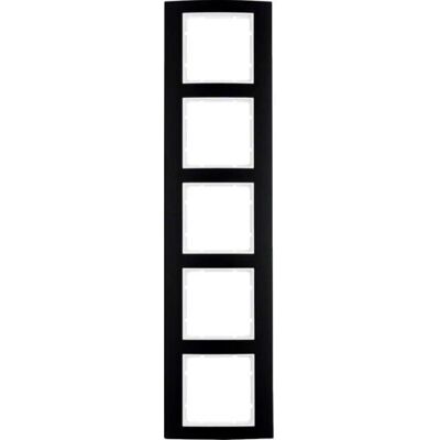 Berker 10153025 Wandplatte - 5-fach, Schwarz/Weiß - Schalterdeckel Berker 10153025 Wandplatte - 5-fach, Schwarz/Weiß - Schalterdeckel