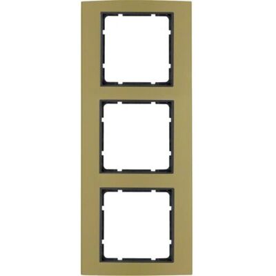 Berker 10133016 Wandplatte - 3-fach, Gold - Rahmen Berker 10133016 Wandplatte - 3-fach, Gold - Rahmen