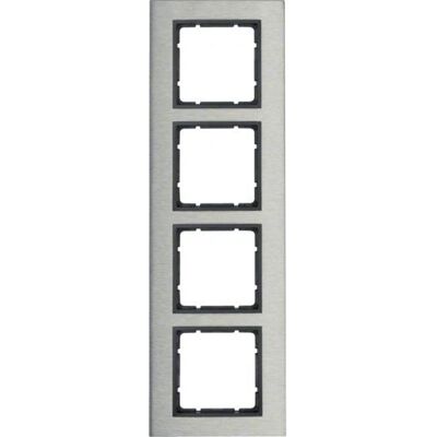 Berker 10143606 Wandplatte - 4-fach Edelstahl Anthrazit Berker 10143606 Wandplatte - 4-fach Edelstahl Anthrazit