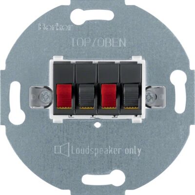 Hager 457305 Wandplatte - Stereo-Lautsprecher-Anschluss - Anthrazit Hager 457305 Wandplatte - Stereo-Lautsprecher-Anschluss - Anthrazit