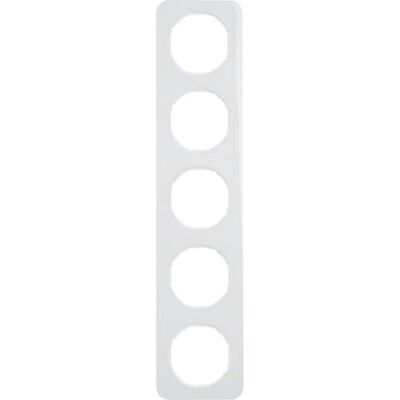 Hager 10152189 Placa de Pared - 5 Gangs, Blanco, Serie R1 Hager 10152189 Placa de Pared - 5 Gangs, Blanco, Serie R1