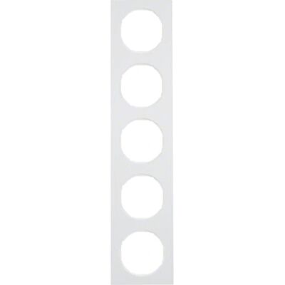 Berker 10152289 Placa de pared - 5 módulos, Blanco, Brillante Berker 10152289 Placa de pared - 5 módulos, Blanco, Brillante