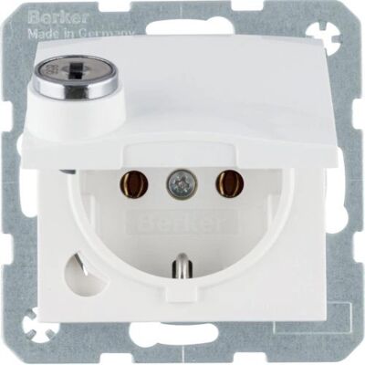 Berker 47638989 Enchufe Schuko Blanco Brillo - Toma de corriente Berker 47638989 Enchufe Schuko Blanco Brillo - Toma de corriente