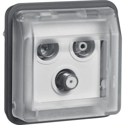 Berker 12033565 Steckdose - 3-Loch SAT Grau Berker 12033565 Steckdose - 3-Loch SAT Grau