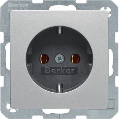 Hager 47436084 Aluminium Steckdose Typ F - Unterputz Hager 47436084 Aluminium Steckdose Typ F - Unterputz