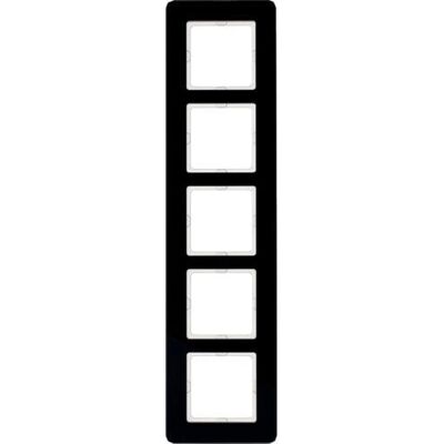 Berker Q7 Rahmen - 5-fach, Schwarz, Glas Berker Q7 Rahmen - 5-fach, Schwarz, Glas