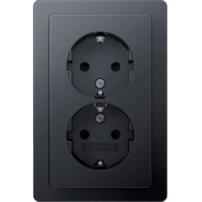 Berker 47596086 Prise Double Anthracite - Prise électrique - Publicité Berker 47596086 Prise Double Anthracite - Prise électrique - Publicité