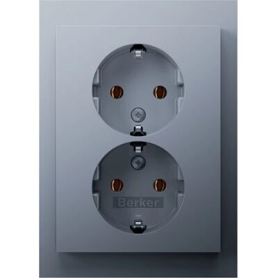 BERKER 47747003 Doppelsteckdose SCHUKO K.5 alu matt lack - Typ F BERKER 47747003 Doppelsteckdose SCHUKO K.5 alu matt lack - Typ F