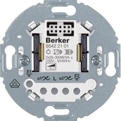 Berker 85422101 Universal Tastdimmer - Rund, 2-Gang, 2-Draht Berker 85422101 Universal Tastdimmer - Rund, 2-Gang, 2-Draht